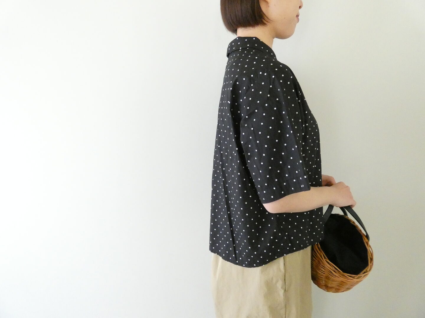 prit(プリット) 70/1高密度ローンドットプリント5分袖ショートシャツの商品画像5