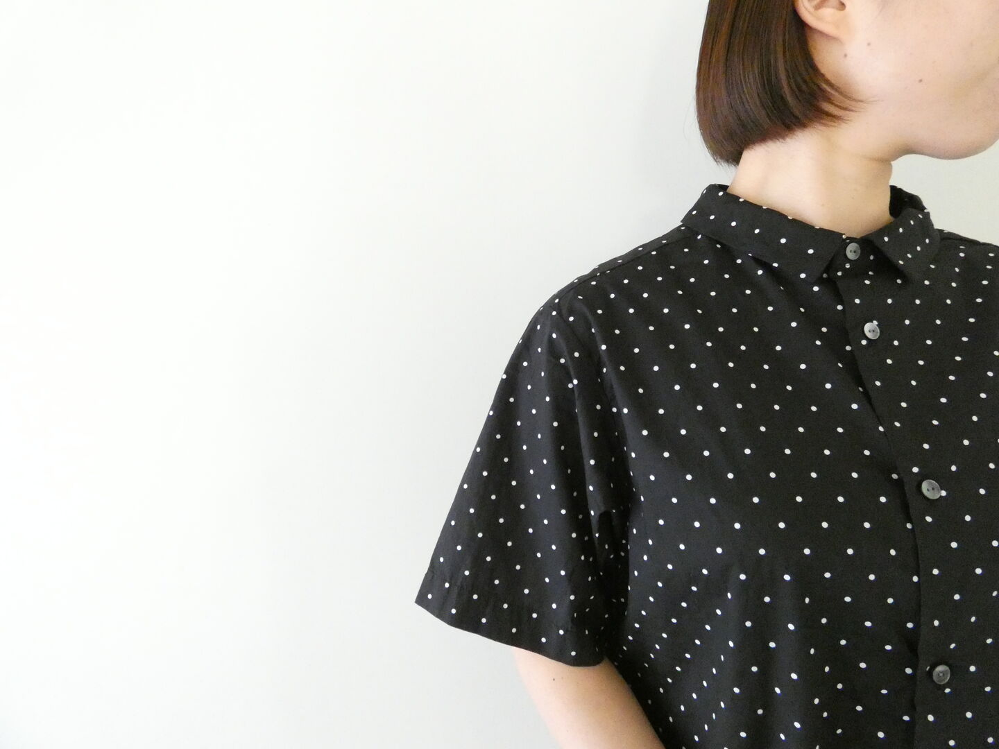 prit(プリット) 70/1高密度ローンドットプリント5分袖ショートシャツの商品画像6