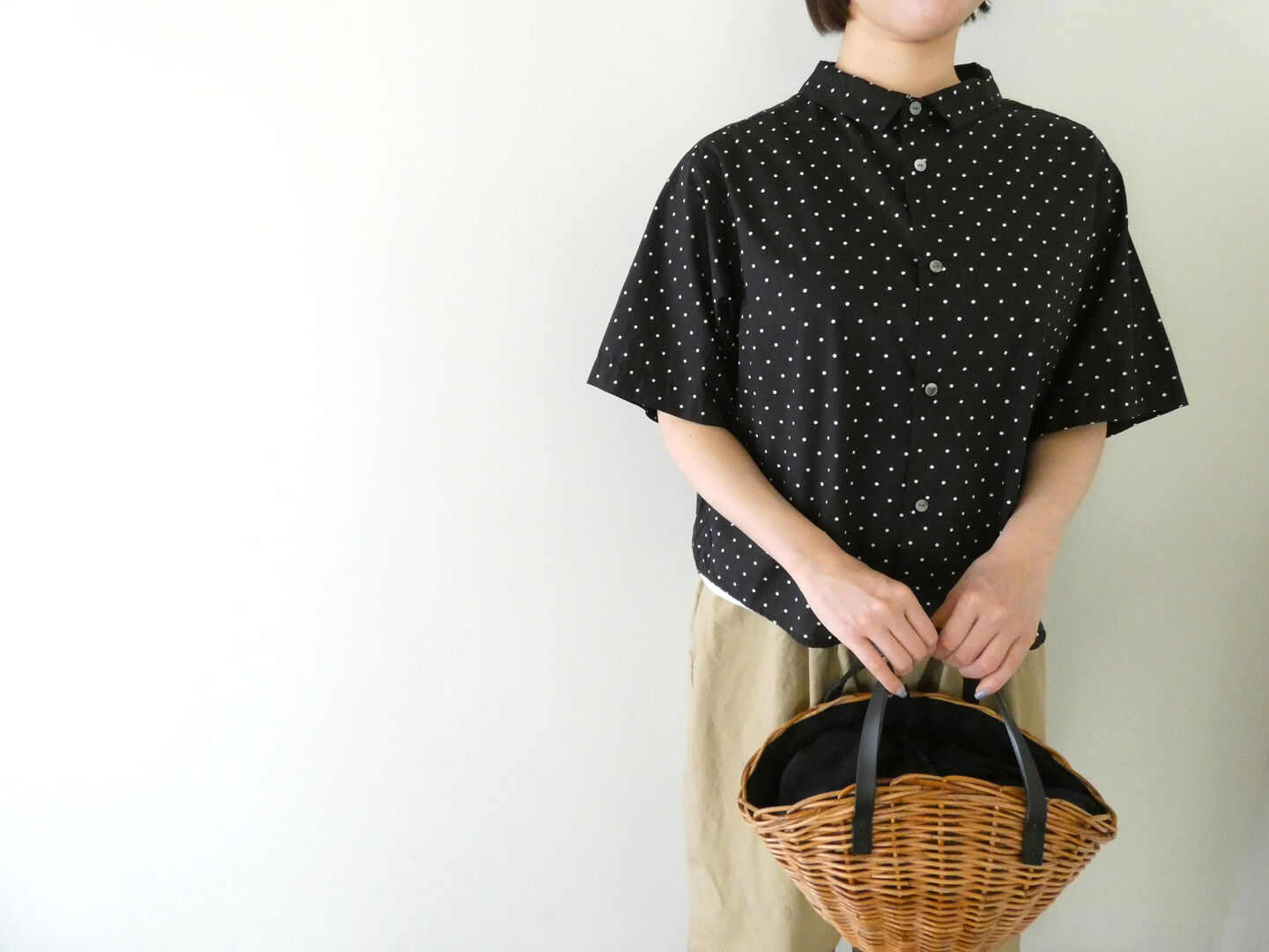 prit(プリット) 70/1高密度ローンドットプリント5分袖ショートシャツの商品画像7