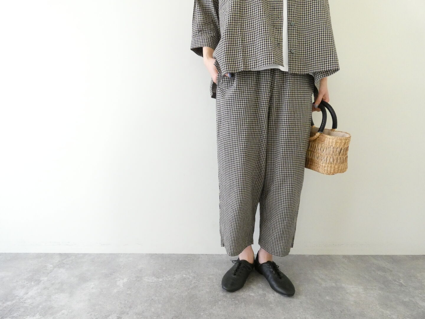 setten(セッテン) ワッシャーチェックイージーパンツの商品画像2