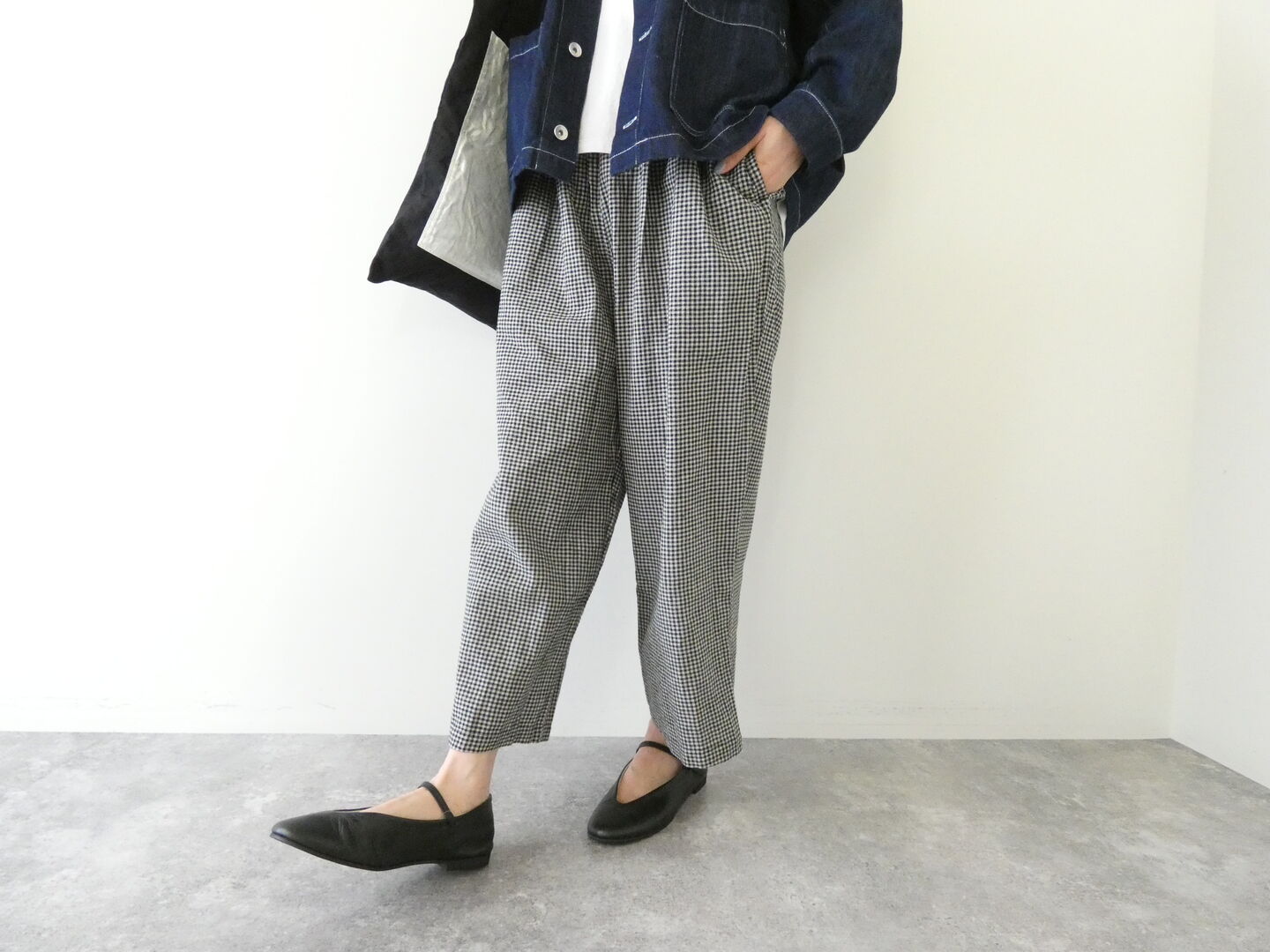 setten(セッテン) 先染めギンガムツータックイージーパンツの商品画像1