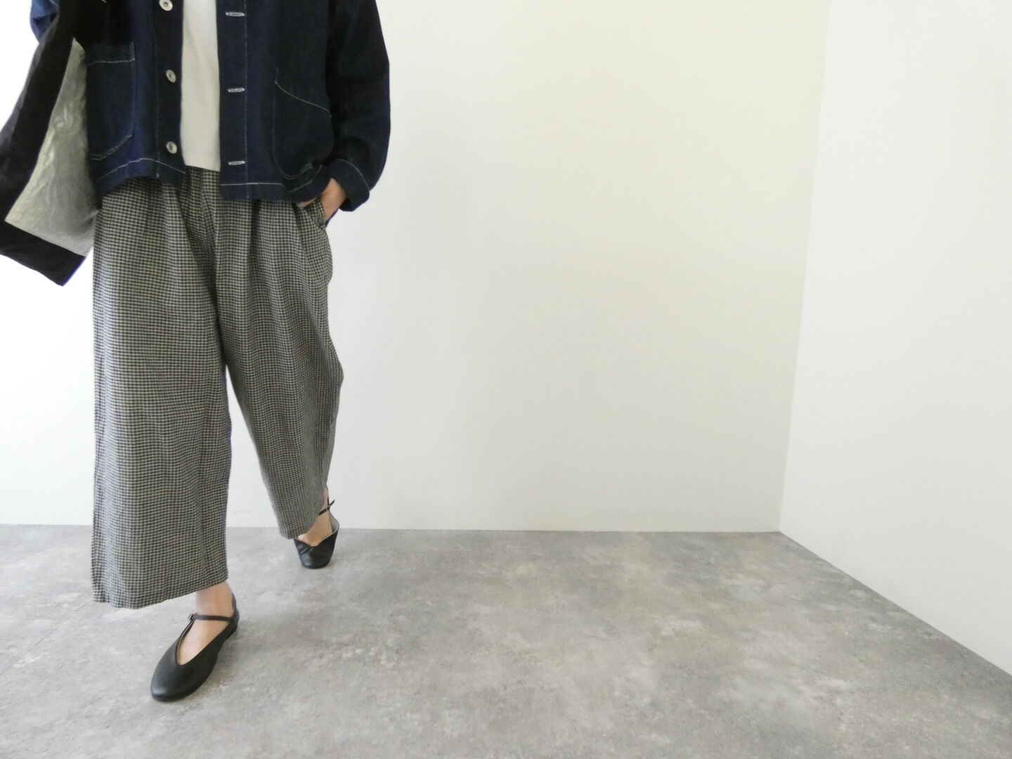 setten(セッテン) 先染めギンガムツータックイージーパンツの商品画像2