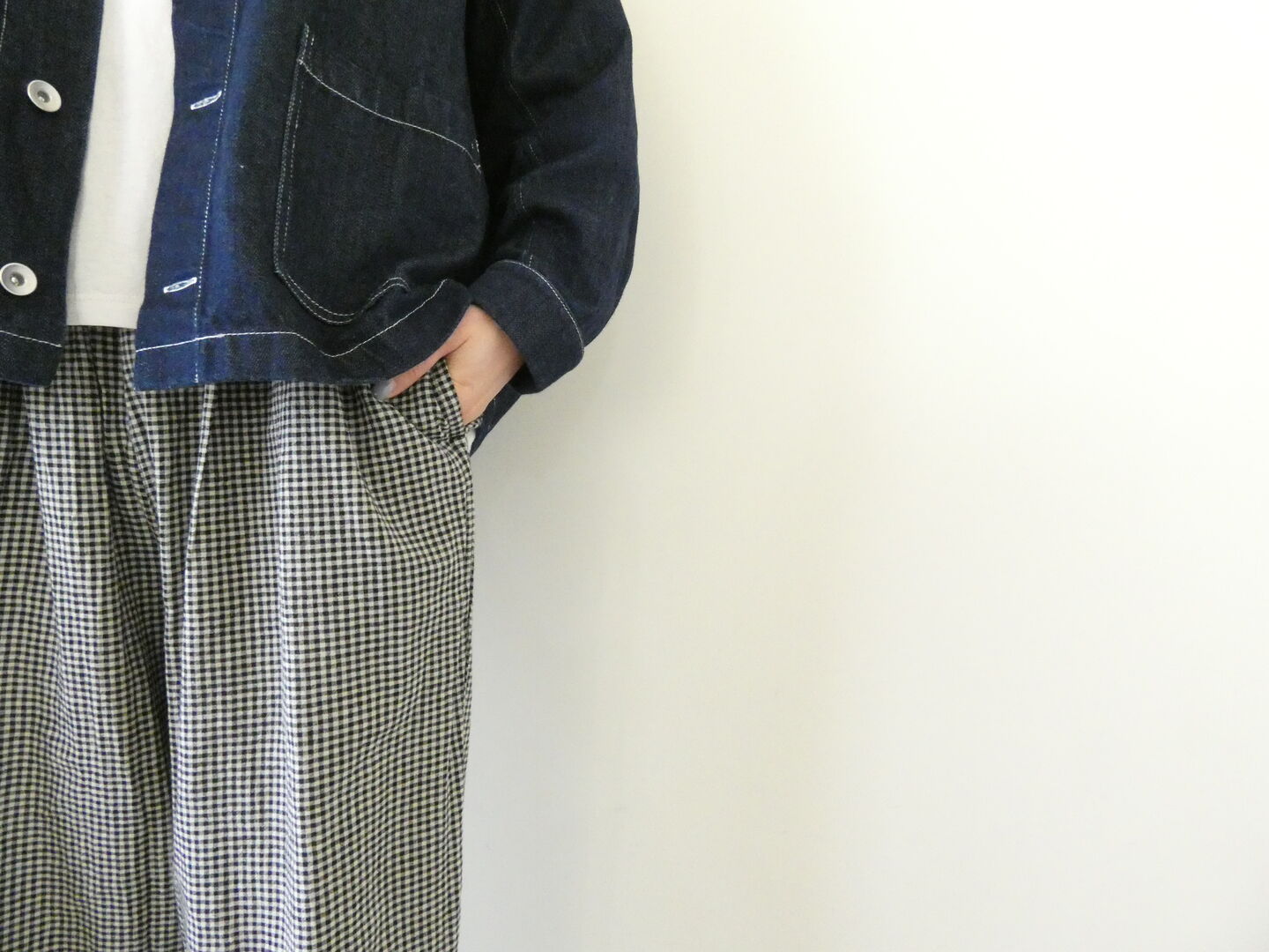 setten(セッテン) 先染めギンガムツータックイージーパンツの商品画像3