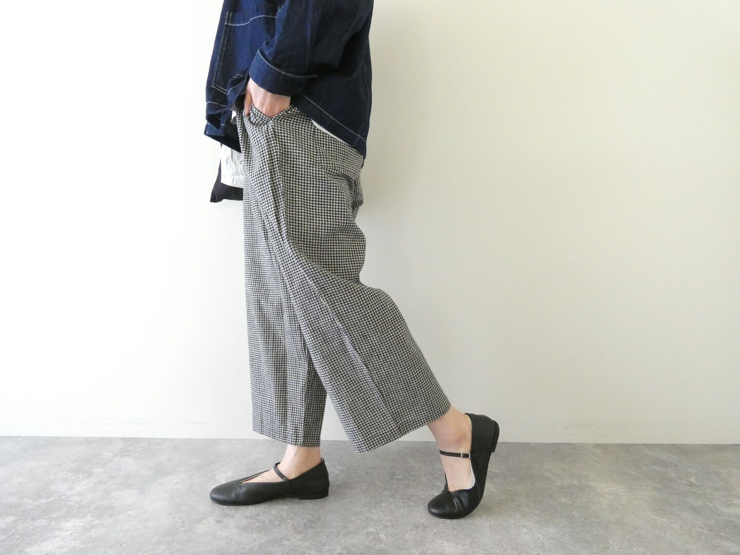 setten(セッテン) 先染めギンガムツータックイージーパンツの商品画像5