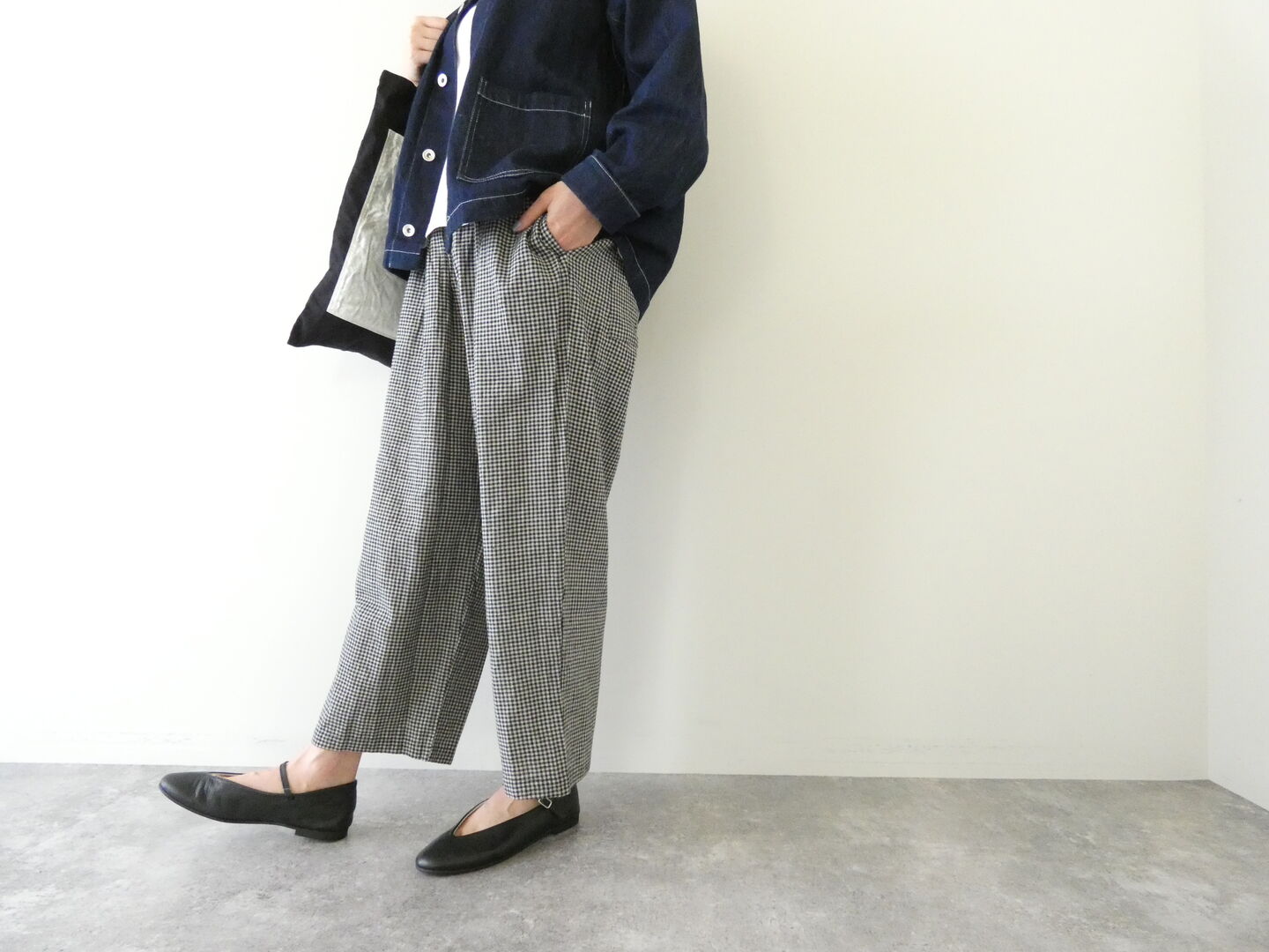 setten(セッテン) 先染めギンガムツータックイージーパンツの商品画像6