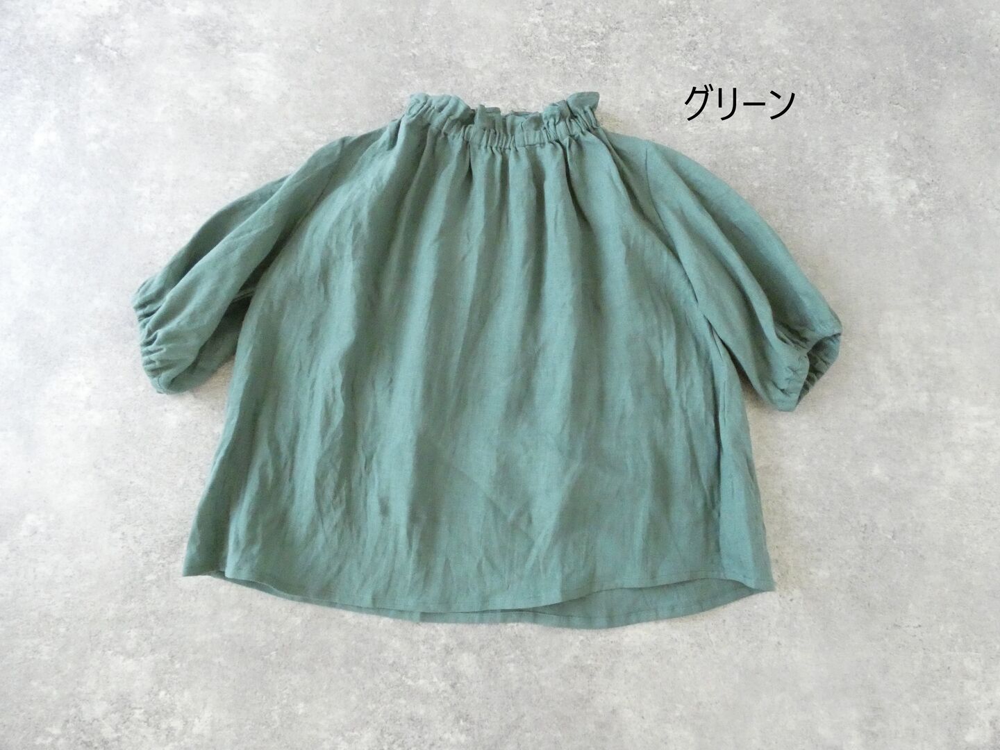 SSC 60リネンゴム通し衿ギャザーフレア6分袖ブラウスの商品画像42