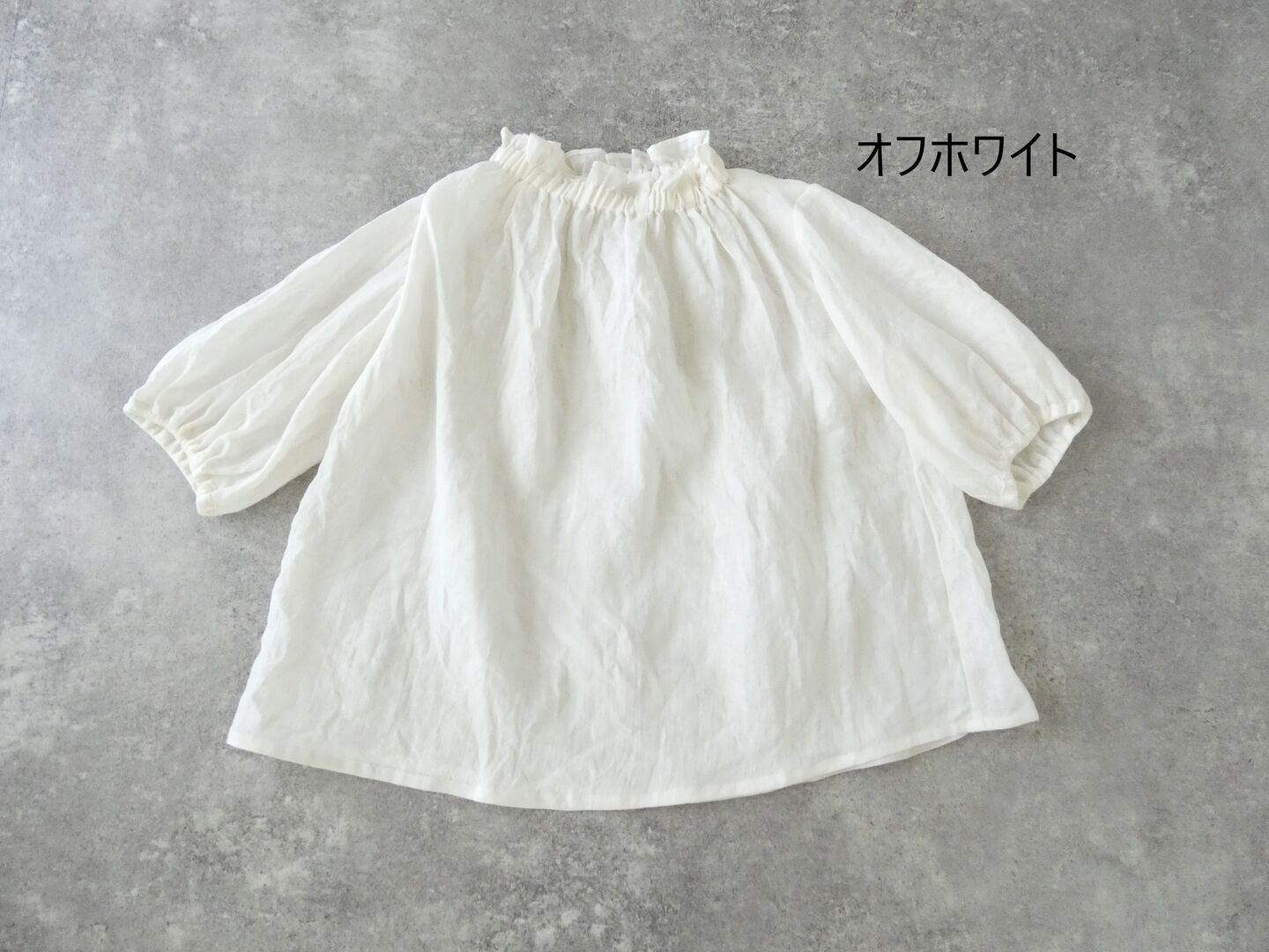 SSC 60リネンゴム通し衿ギャザーフレア6分袖ブラウスの商品画像56