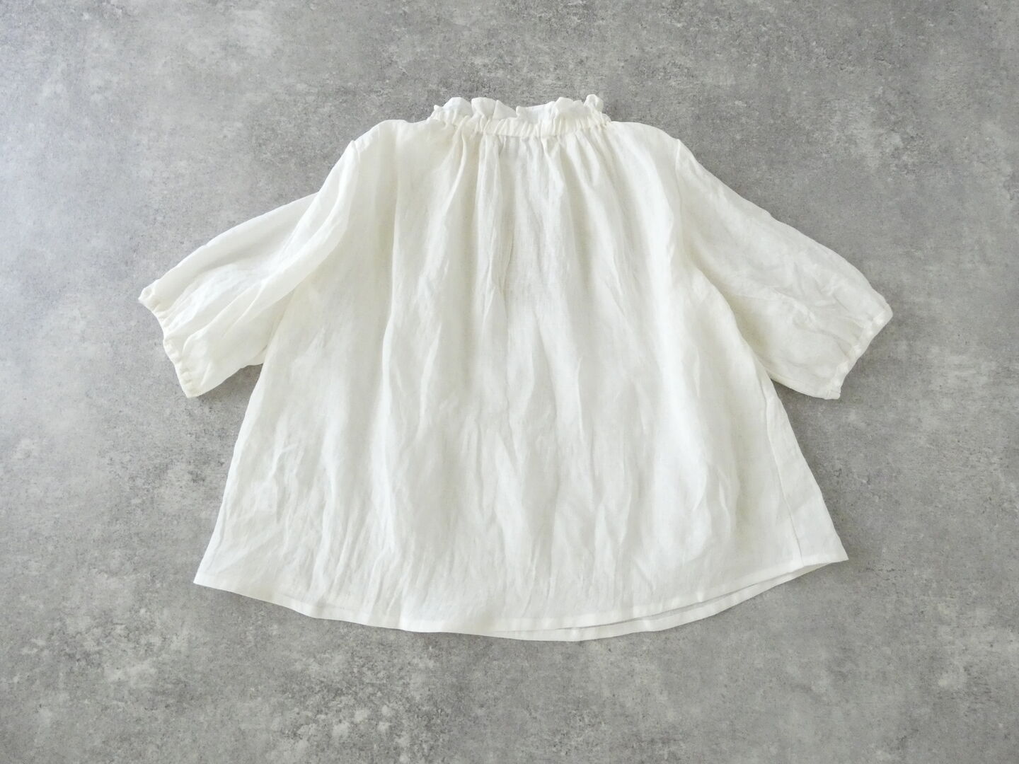 SSC 60リネンゴム通し衿ギャザーフレア6分袖ブラウスの商品画像57