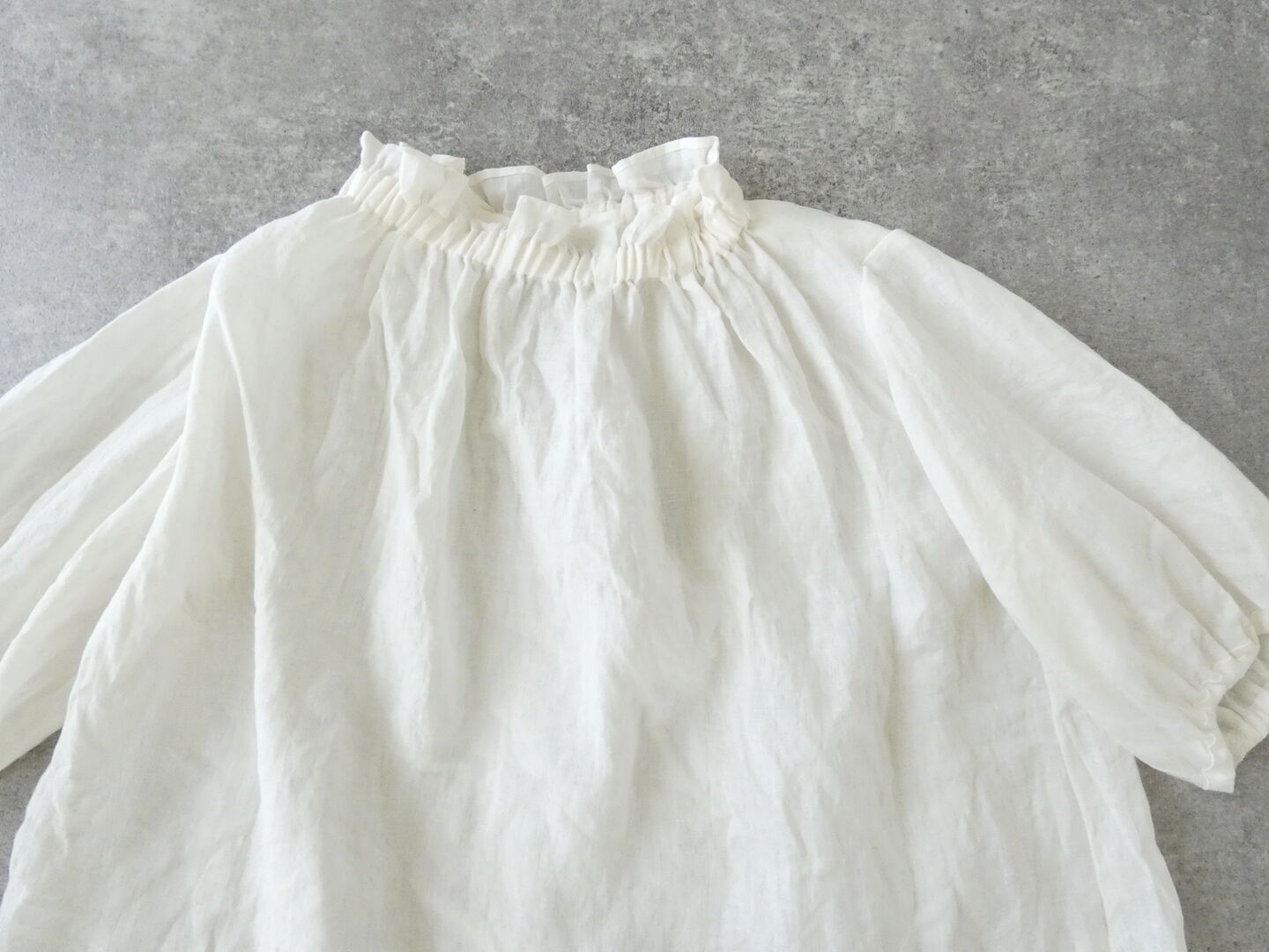 SSC 60リネンゴム通し衿ギャザーフレア6分袖ブラウスの商品画像58