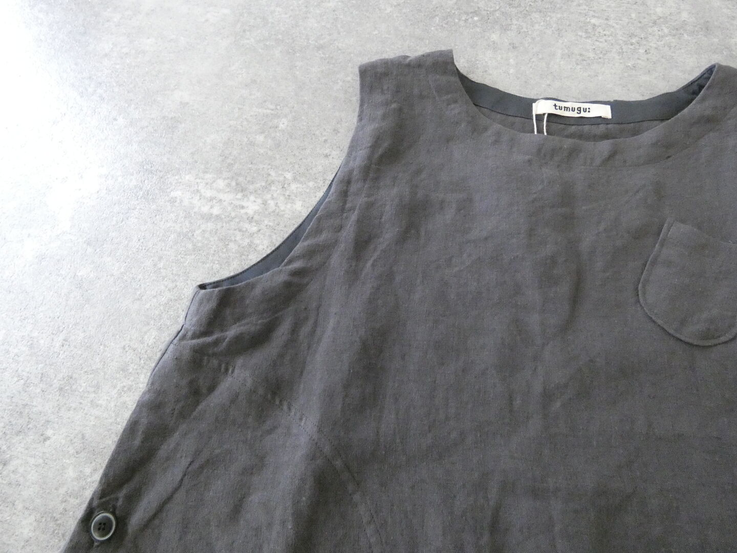 tumugu(ツムグ) リネンキャンバスアシンメトリーベストの商品画像46