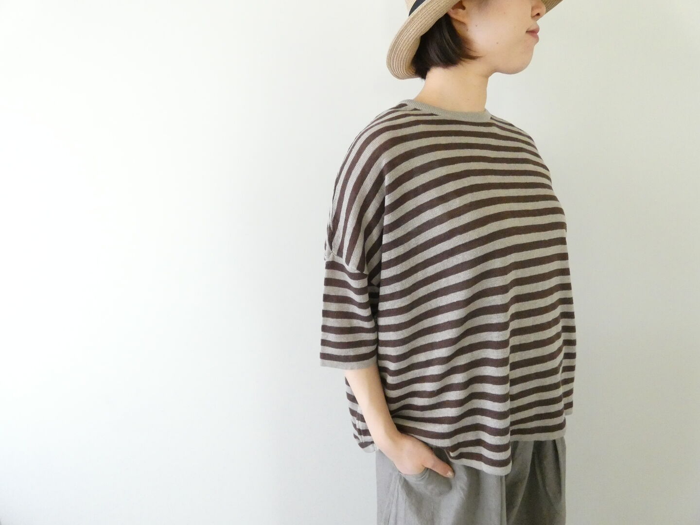 mao made(マオメイド) UVリネンニット 2WAYハーフスリーブカーディガンの商品画像7