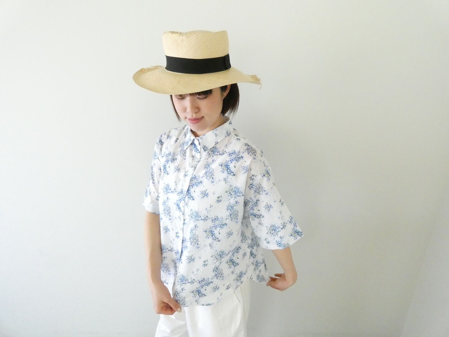 mizuiro ind(ミズイロインド) flower print half shirt フラワープリント半袖シャツの商品画像5