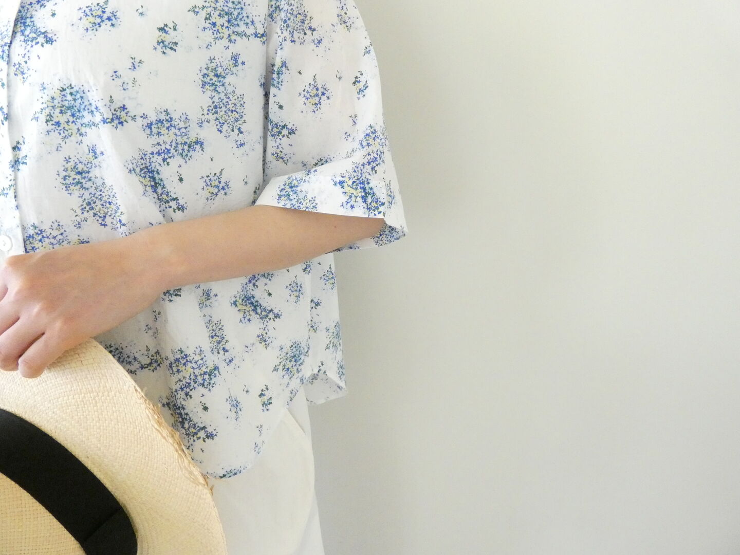 mizuiro ind(ミズイロインド) flower print half shirt フラワープリント半袖シャツの商品画像9