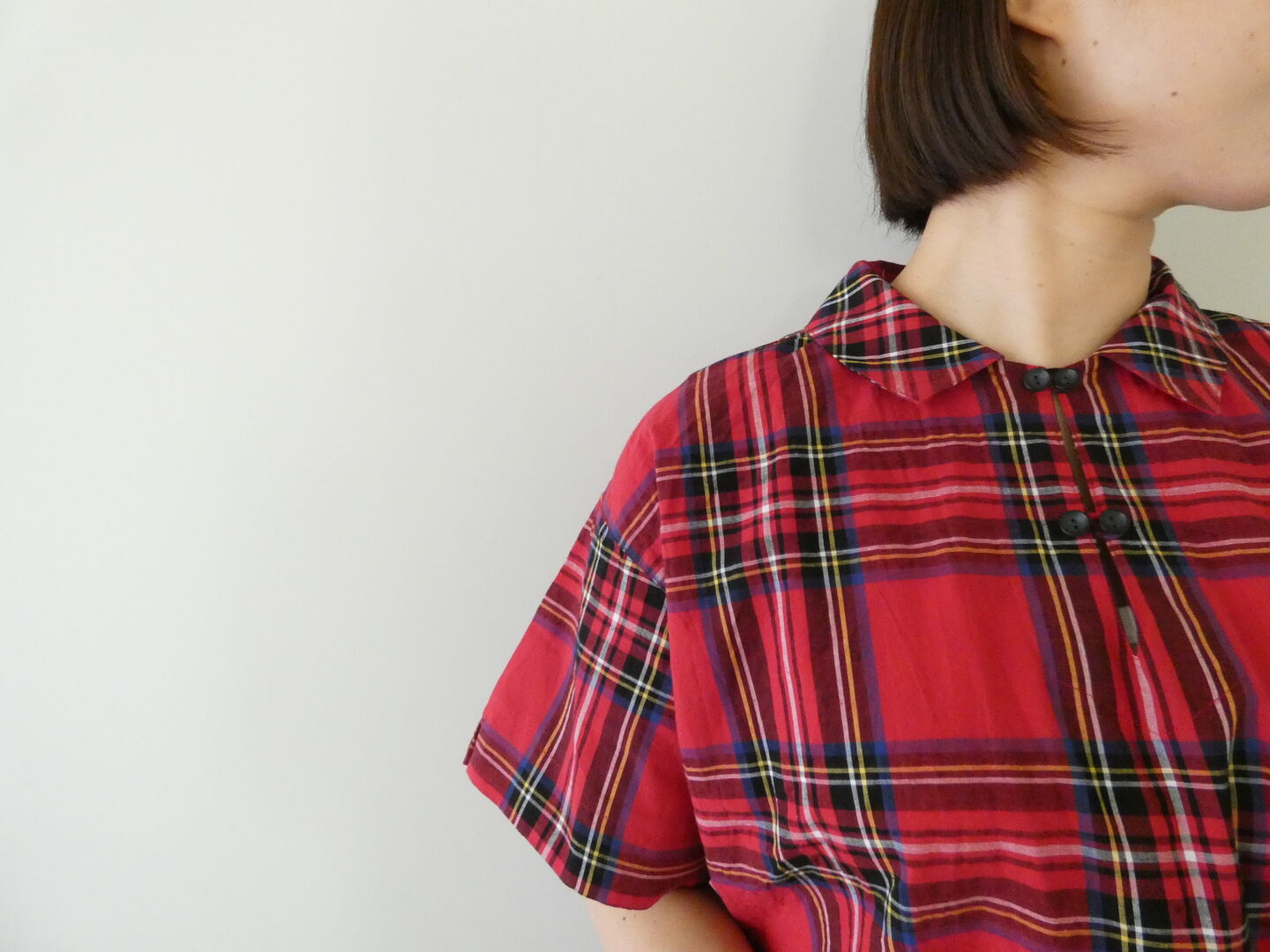 Sarahwear(サラウェア) 双子ボタンスキッパータータンチェックシャツの商品画像4
