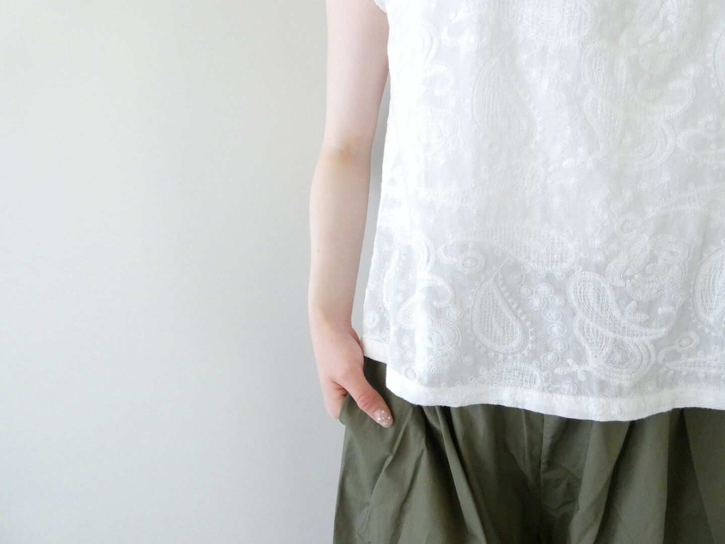 NOMBRE IMPAIR(ノンブルアンペール) 薄手綿ペイズリー刺繍フレンチブラウスの商品画像6