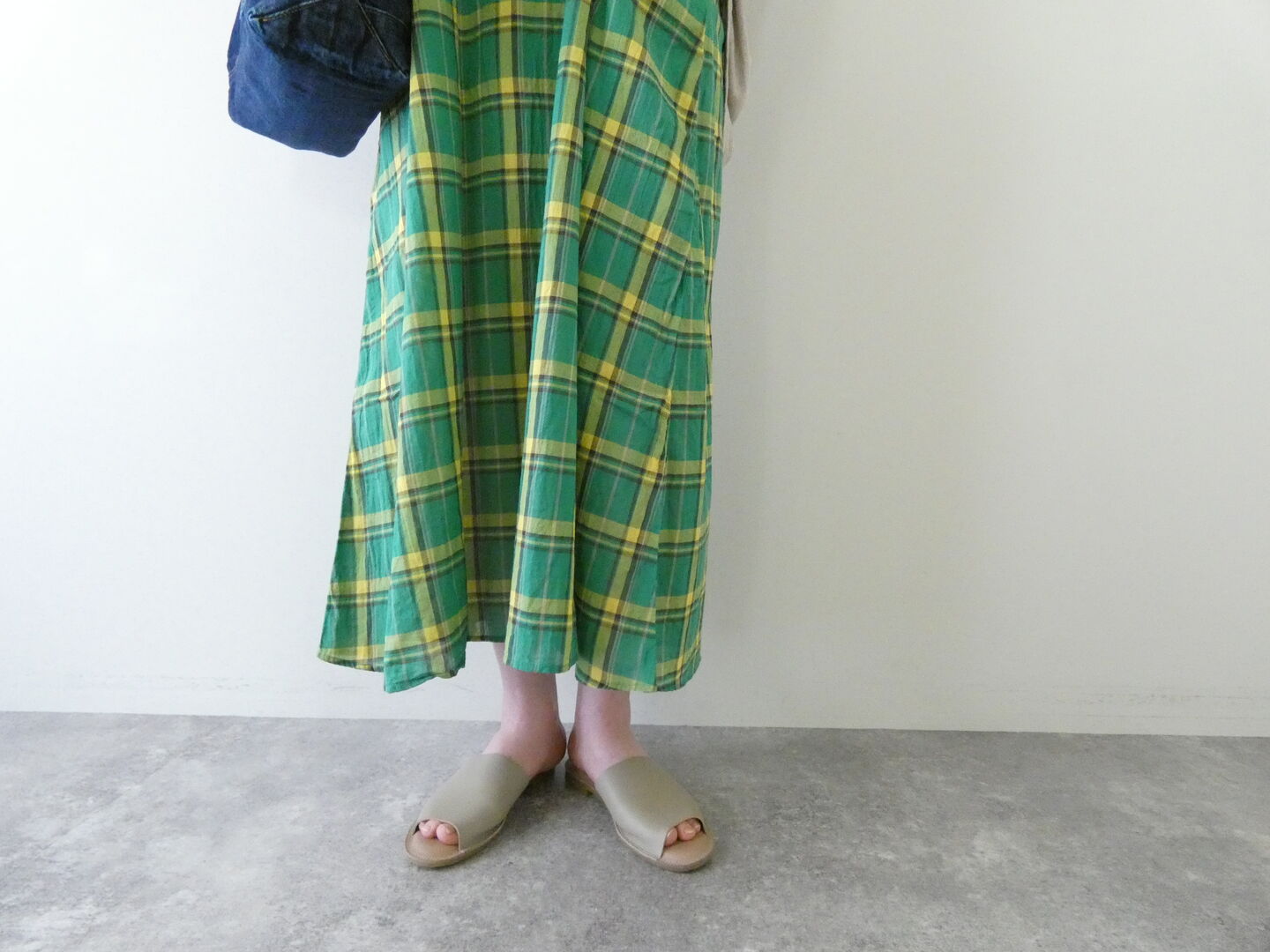 ichi(イチ) ワッシャーチェックノースリフレアドレスの商品画像8