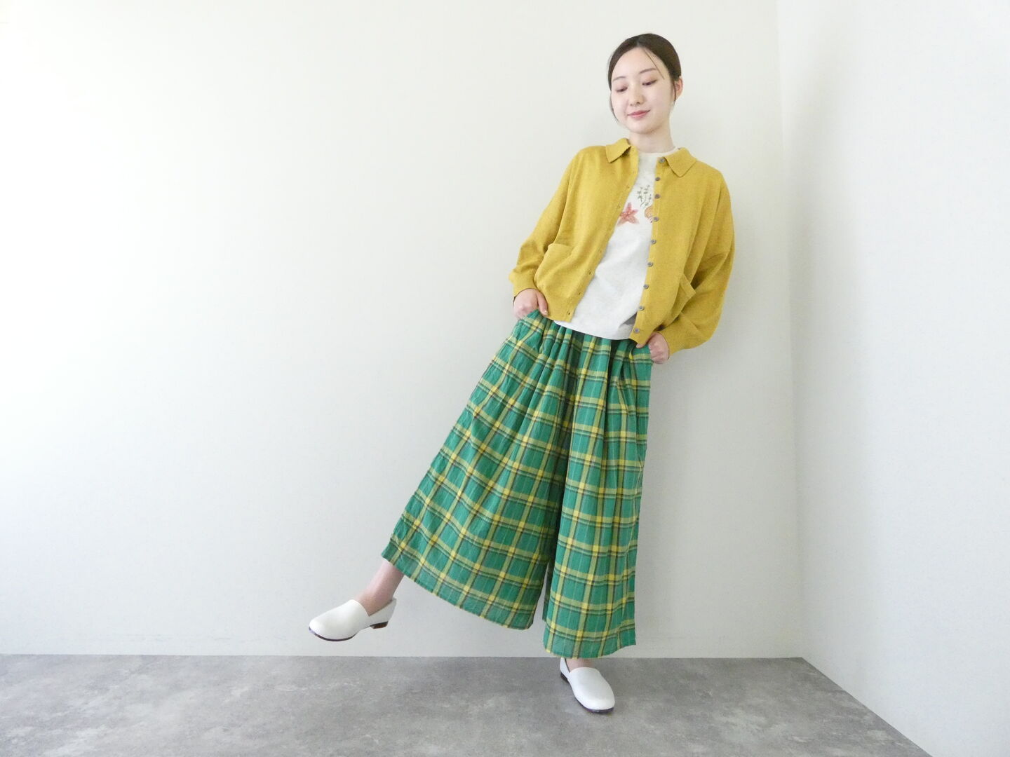 ichi(イチ) ワッシャーチェックパンツの商品画像1
