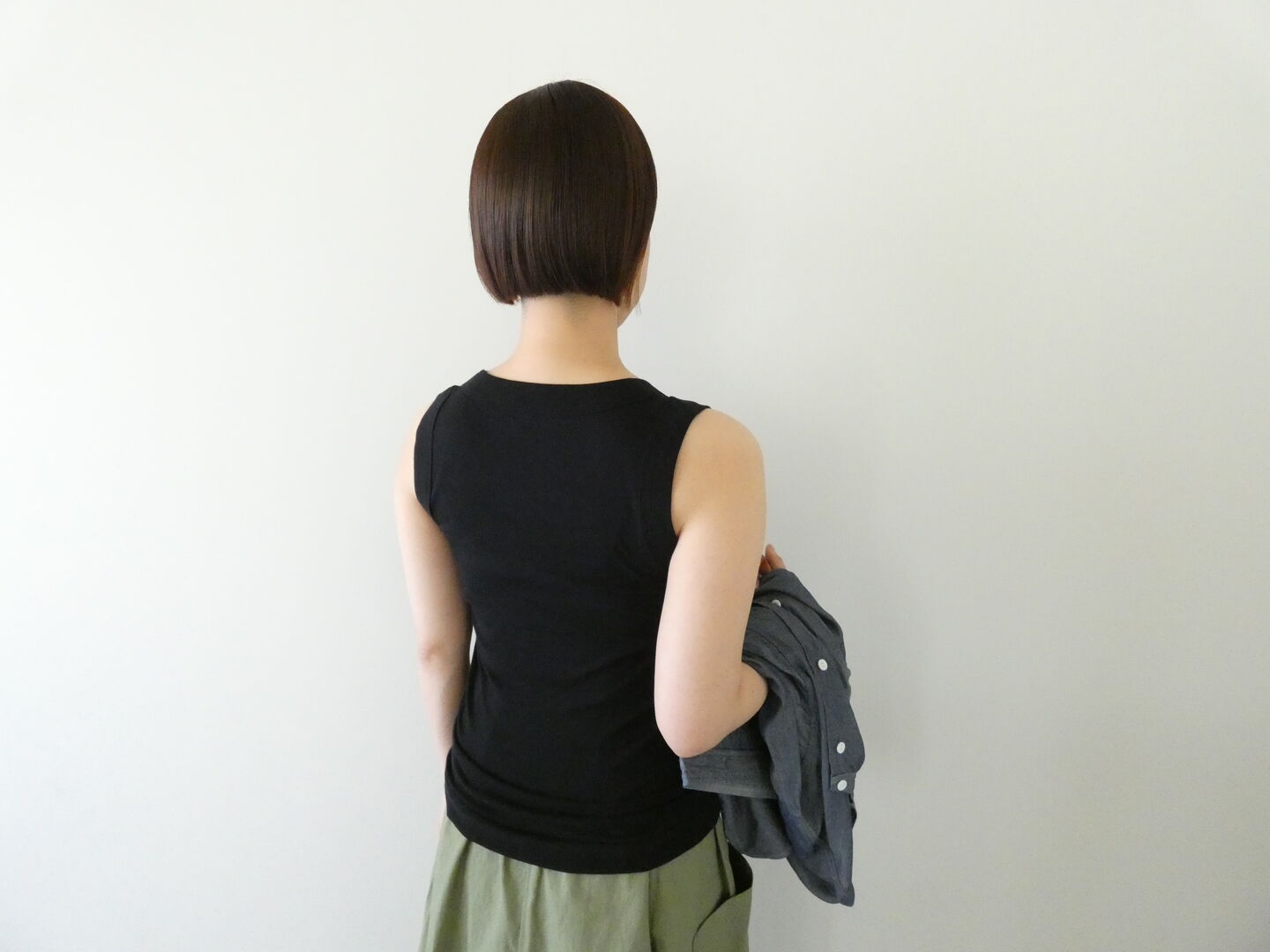 homspun(ホームスパン) 40/1度詰めフライスノースリーブプルオーバーの商品画像4