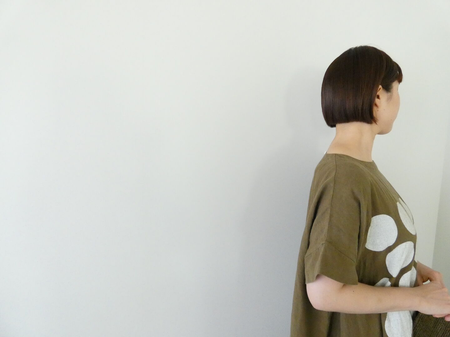 快晴堂(かいせいどう) Girl's ベルギーリネンの大きな水玉 後ろポケ半袖ワンピースの商品画像17