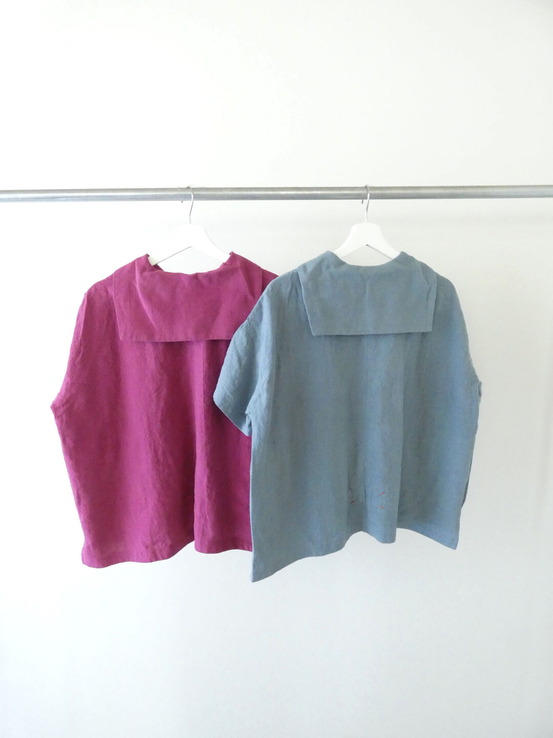 快晴堂(かいせいどう) Girl's ベルギーリネンの大きな水玉 セーラーズシャツの商品画像10