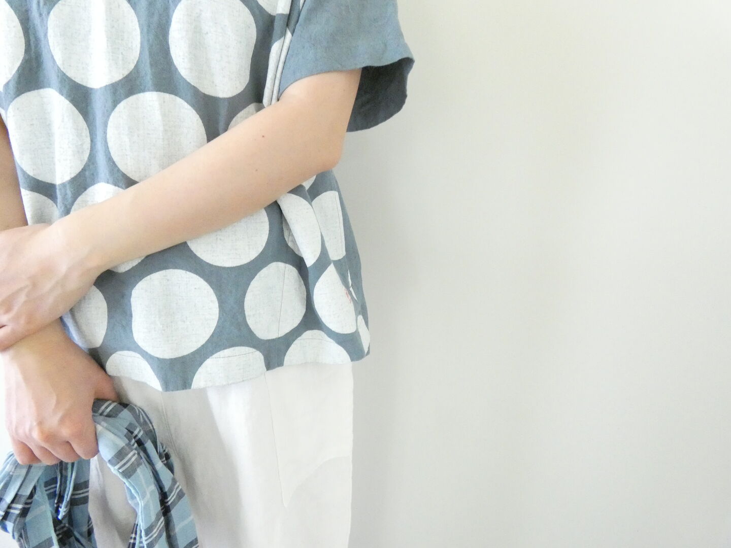 快晴堂(かいせいどう) Girl's ベルギーリネンの大きな水玉 セーラーズシャツの商品画像16