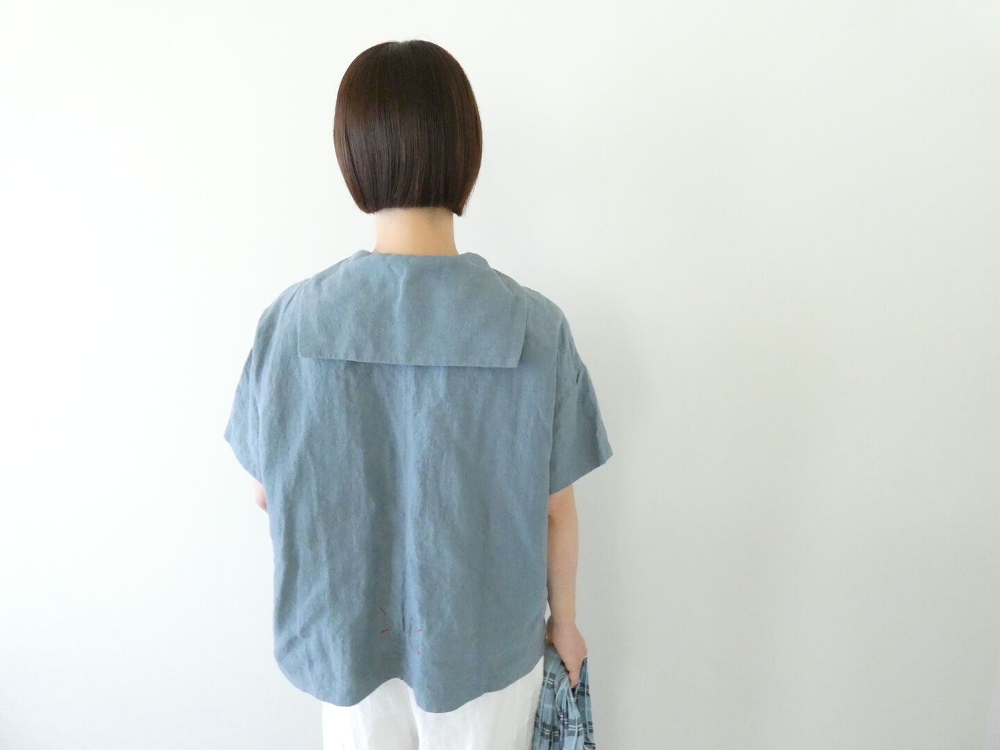 快晴堂(かいせいどう) Girl's ベルギーリネンの大きな水玉 セーラーズシャツの商品画像2