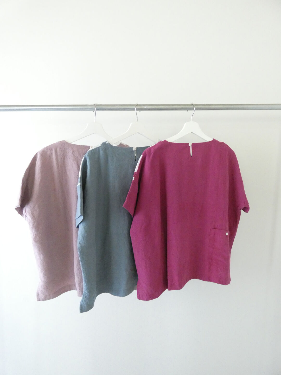 快晴堂(かいせいどう) Girl's ベルギーリネンの大きな水玉 水玉半袖Tシャツの商品画像11