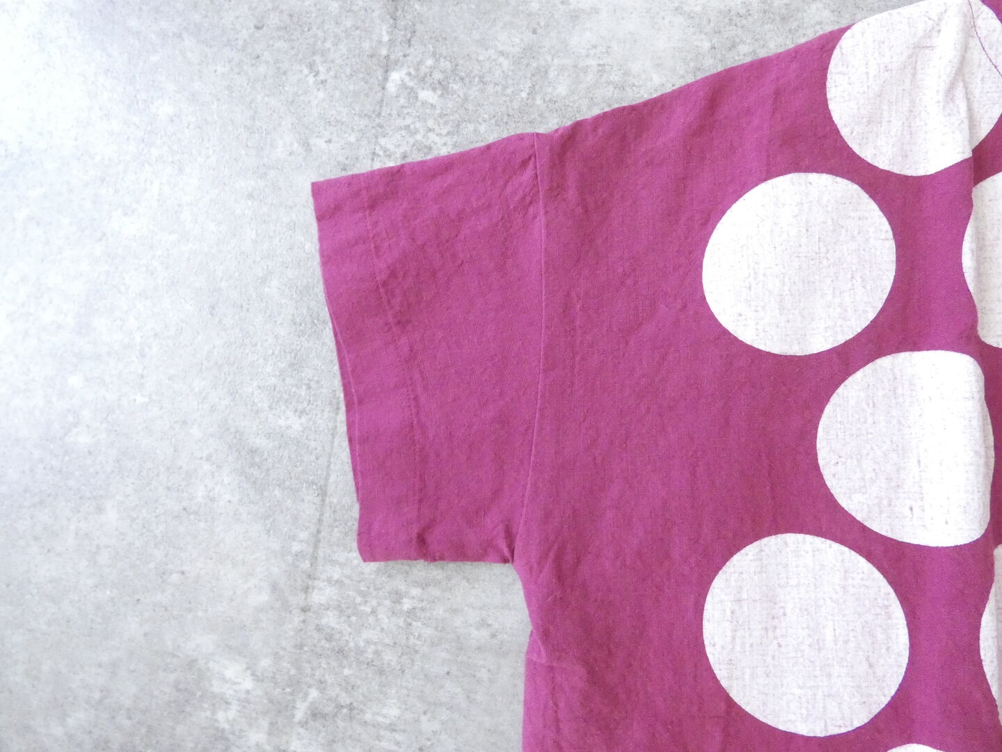 快晴堂(かいせいどう) Girl's ベルギーリネンの大きな水玉 水玉半袖Tシャツの商品画像20