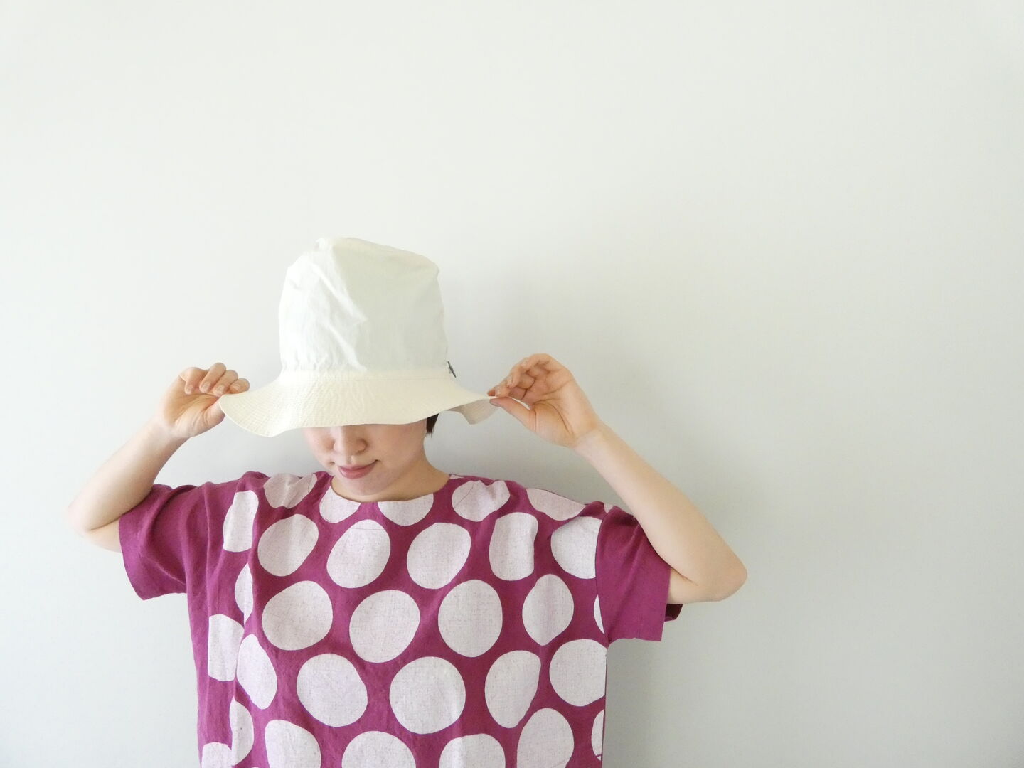 快晴堂(かいせいどう) Girl's ベルギーリネンの大きな水玉 水玉半袖Tシャツの商品画像8