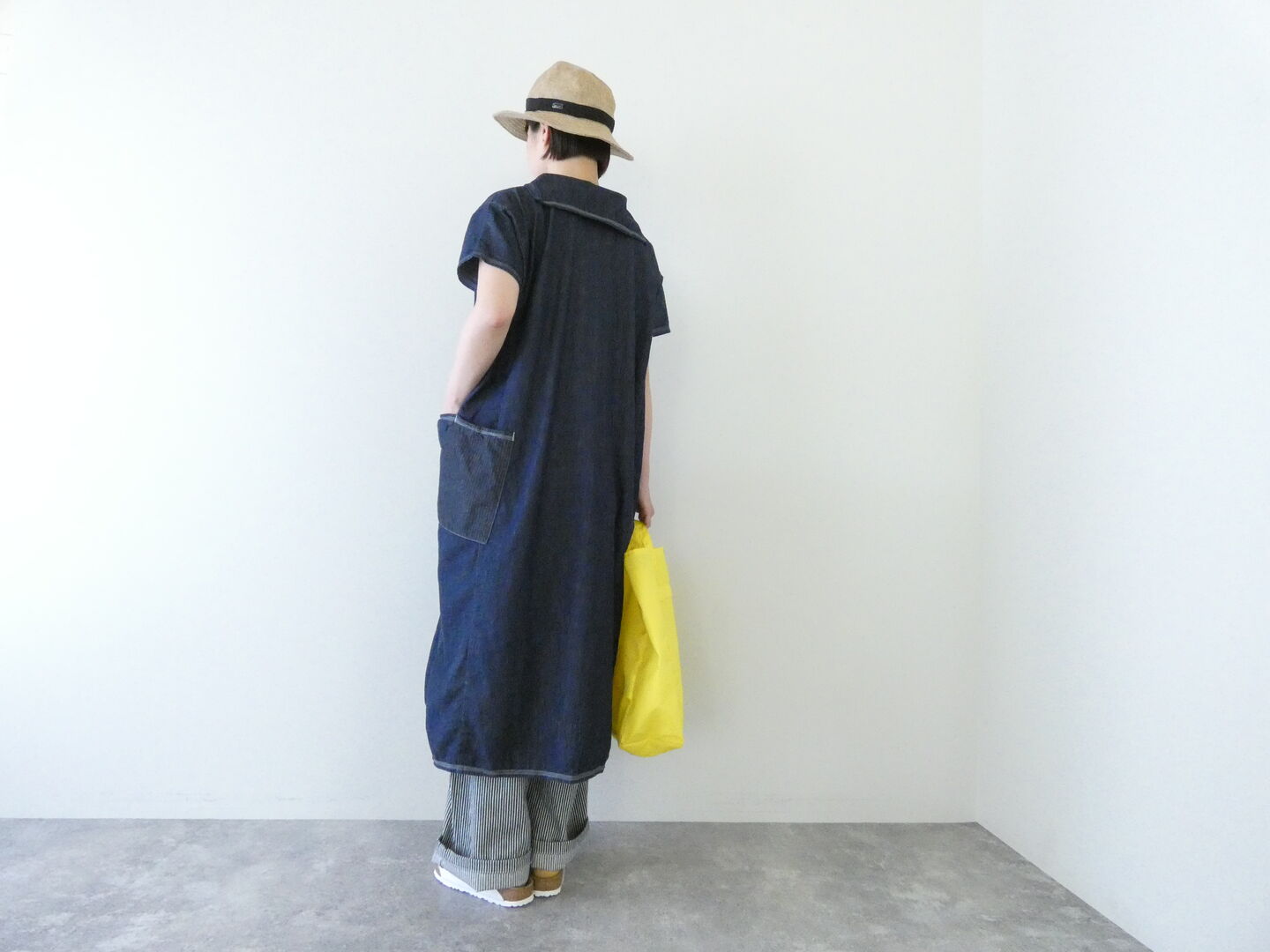 快晴堂(かいせいどう) Girl's・マルチシーズン/6オンスデニム Wide脇切り替えセーラー衿ワンピースの商品画像11