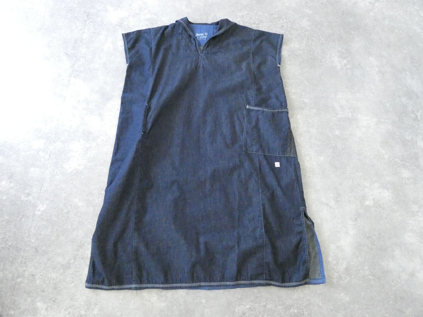 快晴堂(かいせいどう) Girl's・マルチシーズン/6オンスデニム Wide脇切り替えセーラー衿ワンピースの商品画像3
