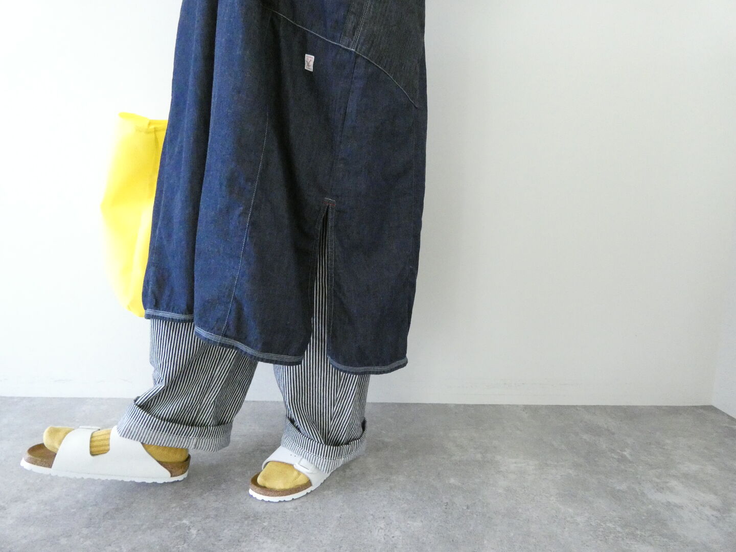 快晴堂(かいせいどう) Girl's・マルチシーズン/6オンスデニム Wide脇切り替えセーラー衿ワンピースの商品画像5
