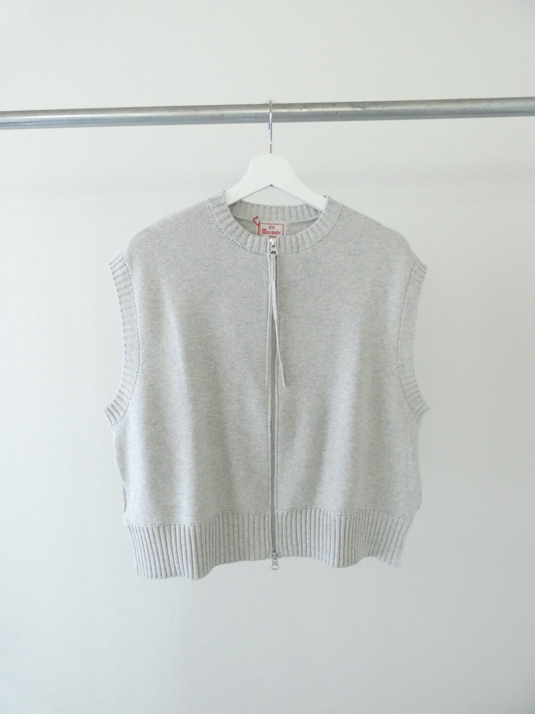 mao made(マオメイド) やわらかコットンミラノリブ風 異ゲージリブWジップベストの商品画像10