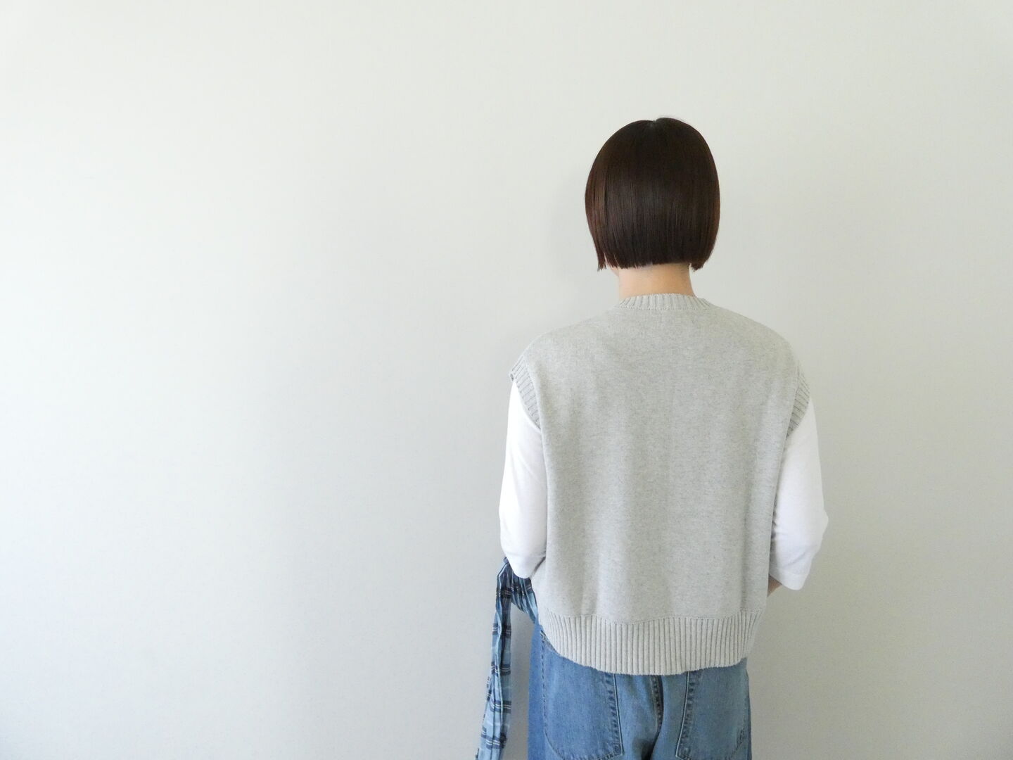 mao made(マオメイド) やわらかコットンミラノリブ風 異ゲージリブWジップベストの商品画像9