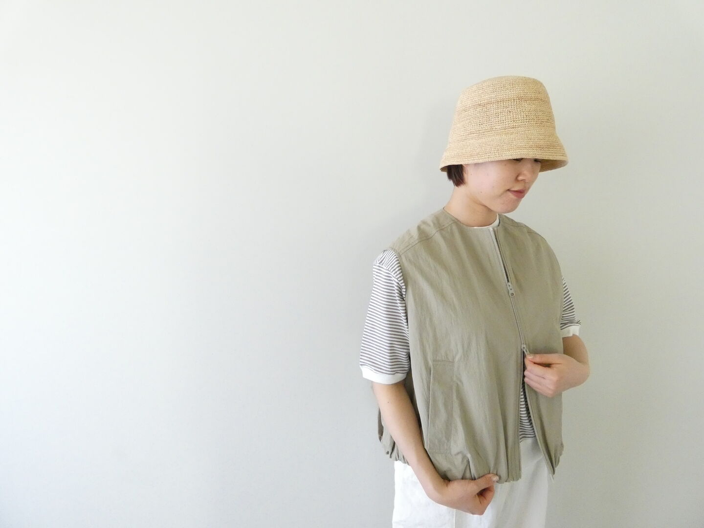 mao made(マオメイド) ヴィンテージウェザーバルーンシルエットZIP UPベストの商品画像7