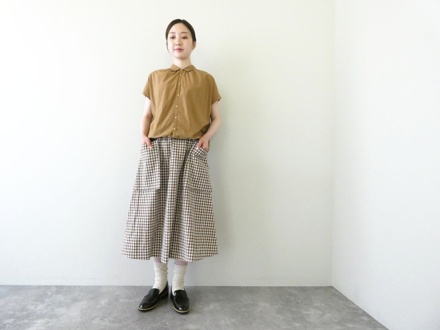 R＆D.M.Co-(オールドマンズテーラー) GINGHAM CHECK STRING GUM SKIRTの商品画像4