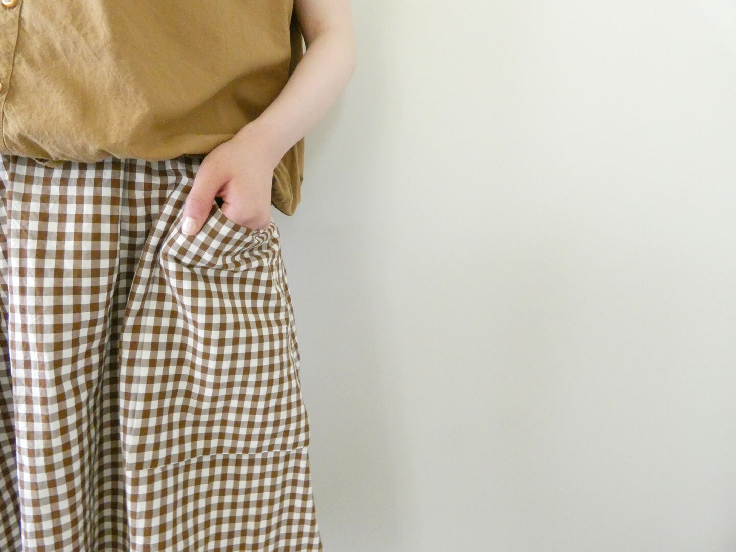 R＆D.M.Co-(オールドマンズテーラー) GINGHAM CHECK STRING GUM SKIRTの商品画像5