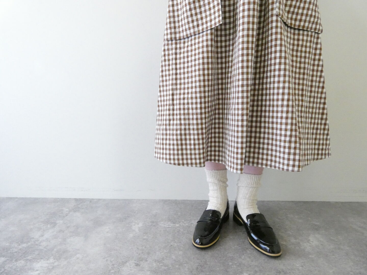 R＆D.M.Co-(オールドマンズテーラー) GINGHAM CHECK STRING GUM SKIRTの商品画像6