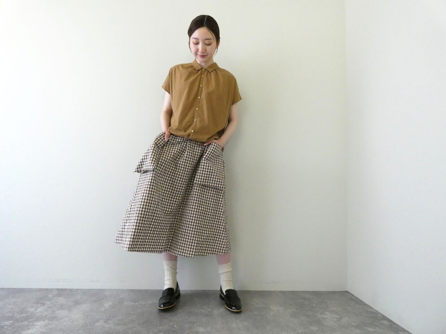 R＆D.M.Co-(オールドマンズテーラー) GINGHAM CHECK STRING GUM SKIRTの商品画像8