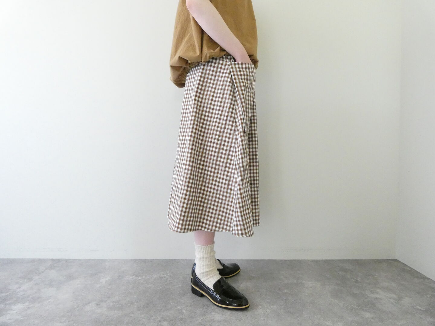 R＆D.M.Co-(オールドマンズテーラー) GINGHAM CHECK STRING GUM SKIRTの商品画像9