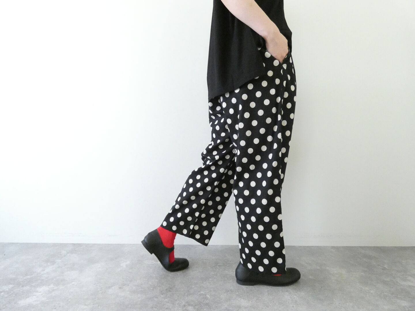 prit(プリット) 20/1リネンコットンシーチングドットプリントパジャマパンツの商品画像2