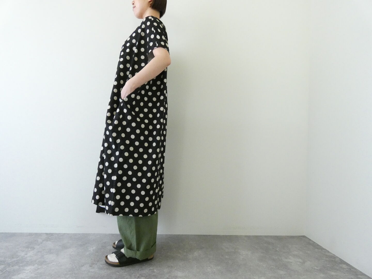 prit(プリット) 20/1リネンコットンシーチングドットプリント スリーブレスビッグワンピースの商品画像4