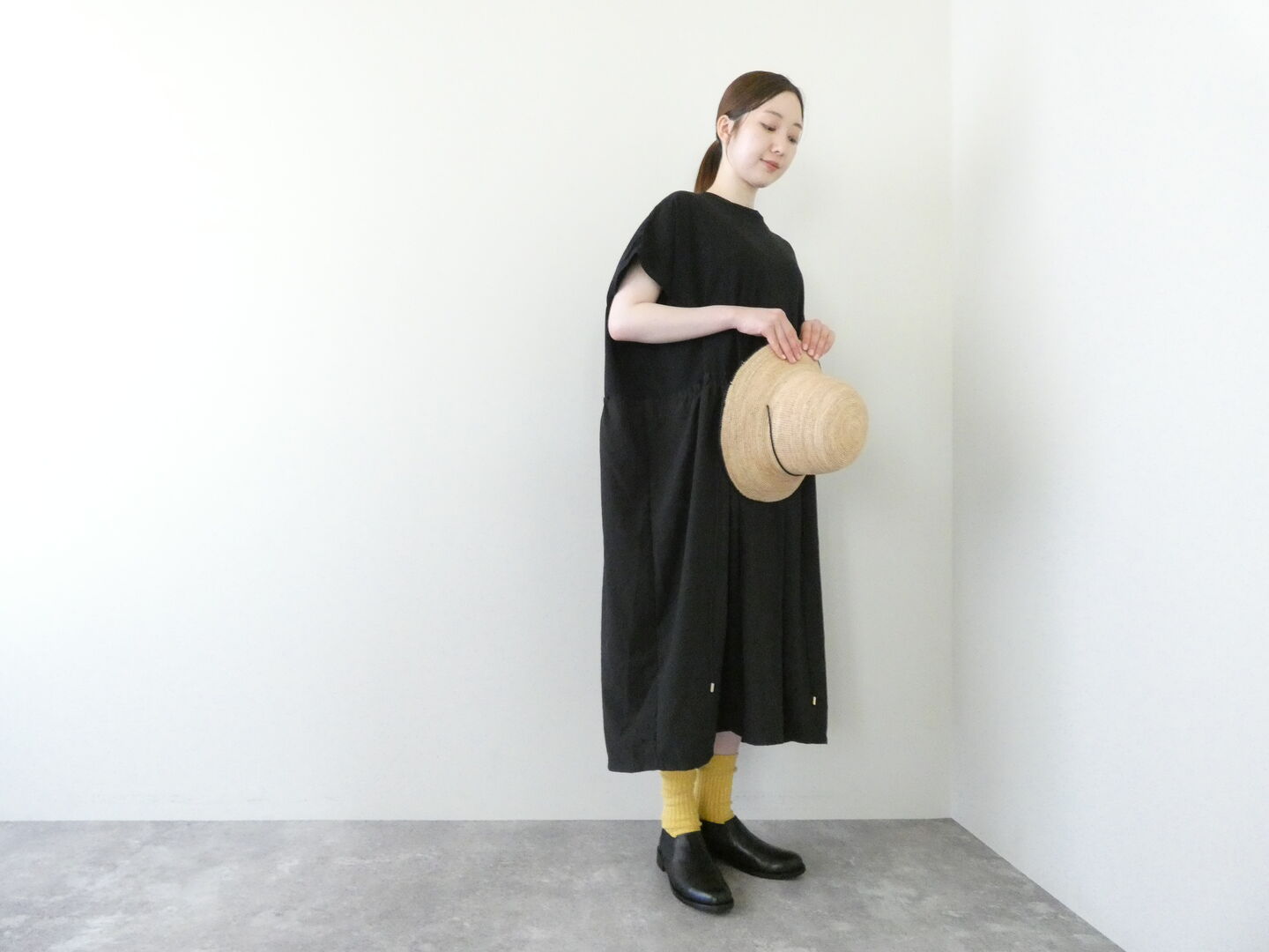 sabbatum(サバタム) 天竺バイファブリックロングワンピースの商品画像2
