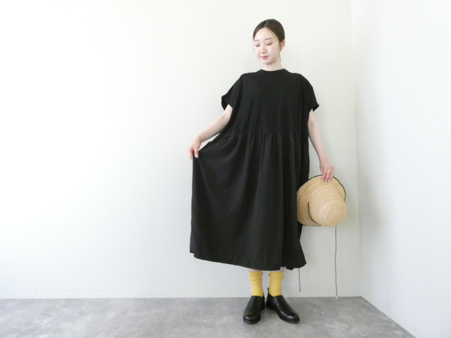 sabbatum(サバタム) 天竺バイファブリックロングワンピースの商品画像9