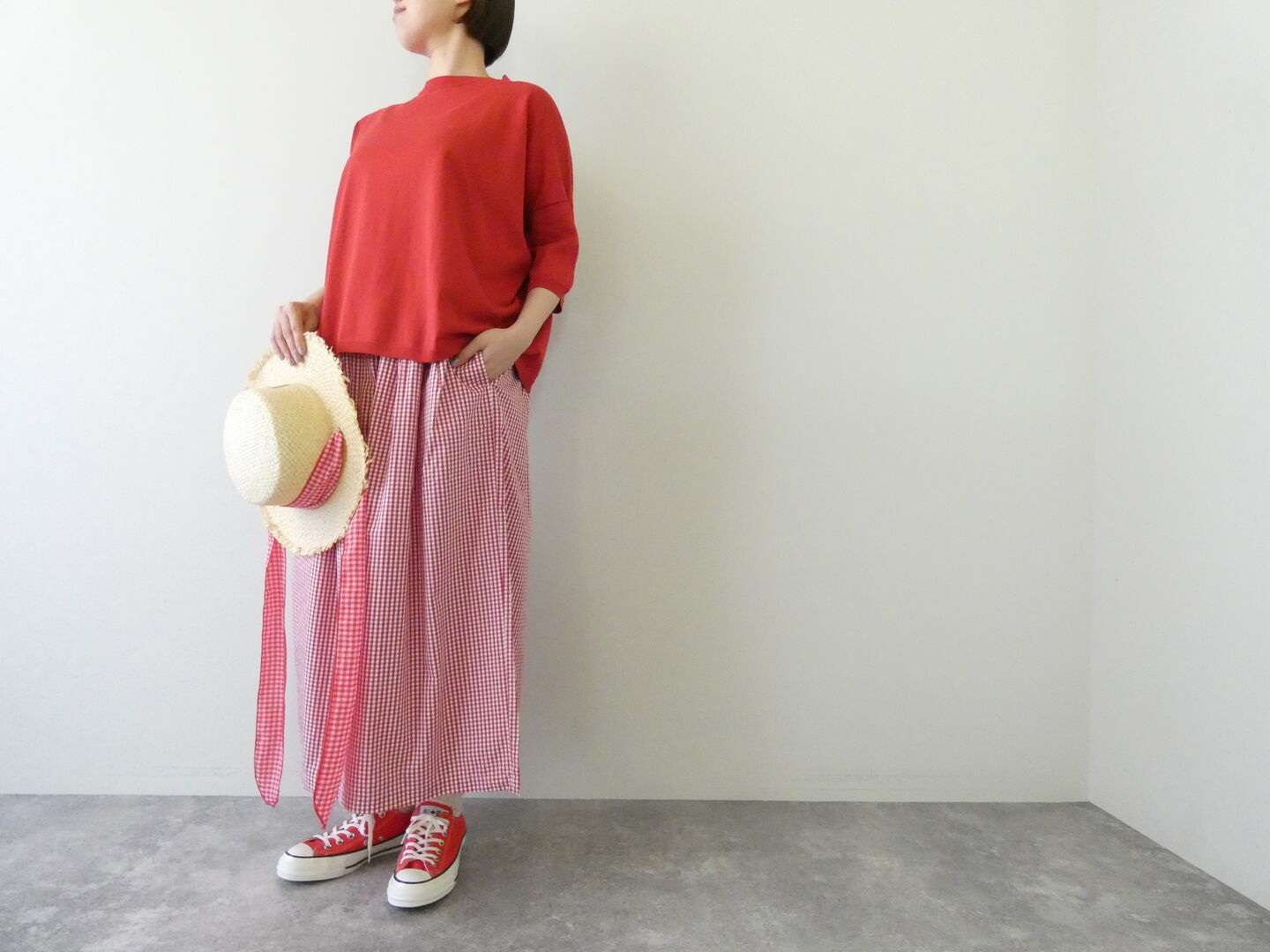 Hands of creation(ハンズオブクリエイション) peru pima cotton checkキュロットスカートの商品画像1