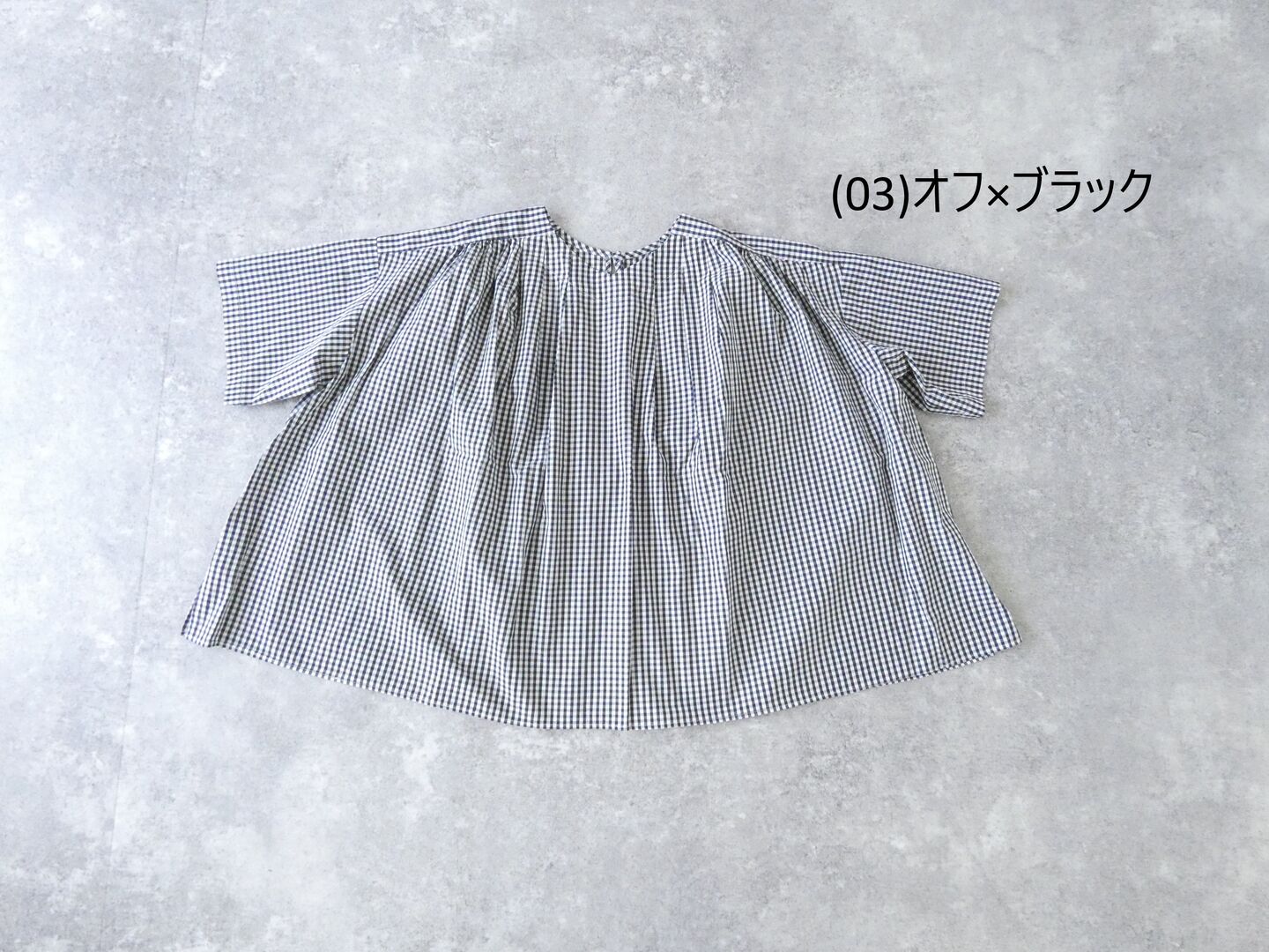 Hands of creation(ハンズオブクリエイション) ペルーピマコットンチェック浅Vネックタックブラウスの商品画像28