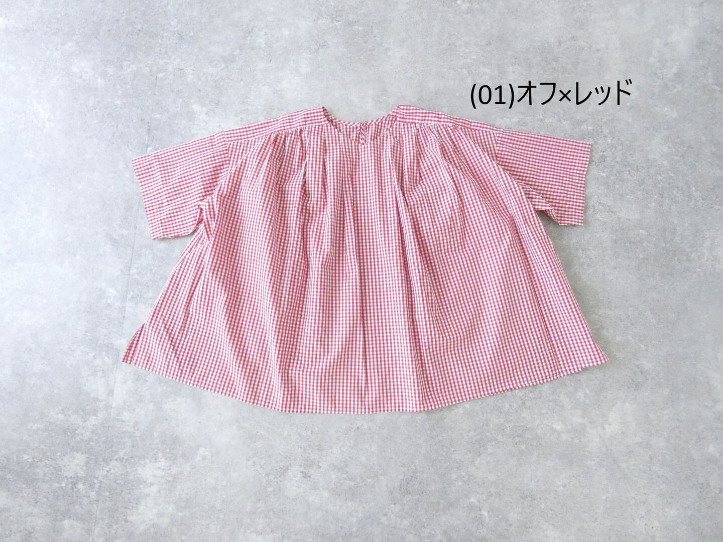 Hands of creation(ハンズオブクリエイション) ペルーピマコットンチェック浅Vネックタックブラウスの商品画像42