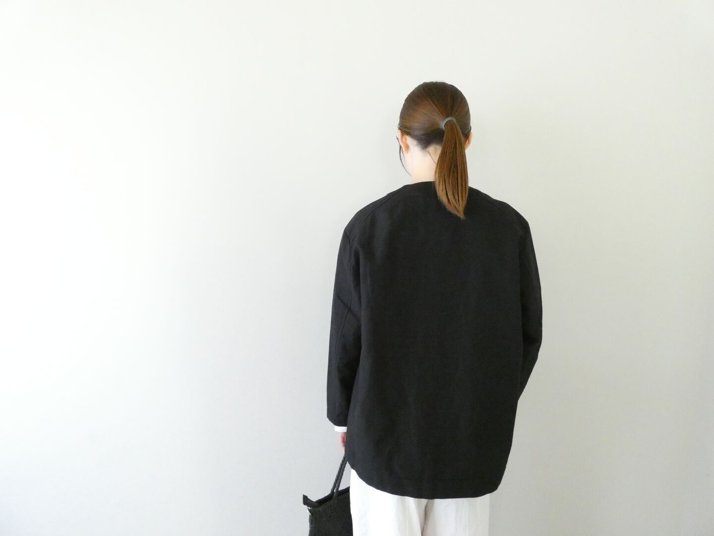 homspun(ホームスパン) ウールリネンノーカラージャケットの商品画像10