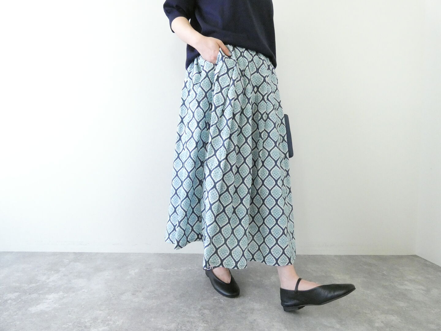 sosotto(ソソット) カスミソウプリントタックスカートの商品画像6