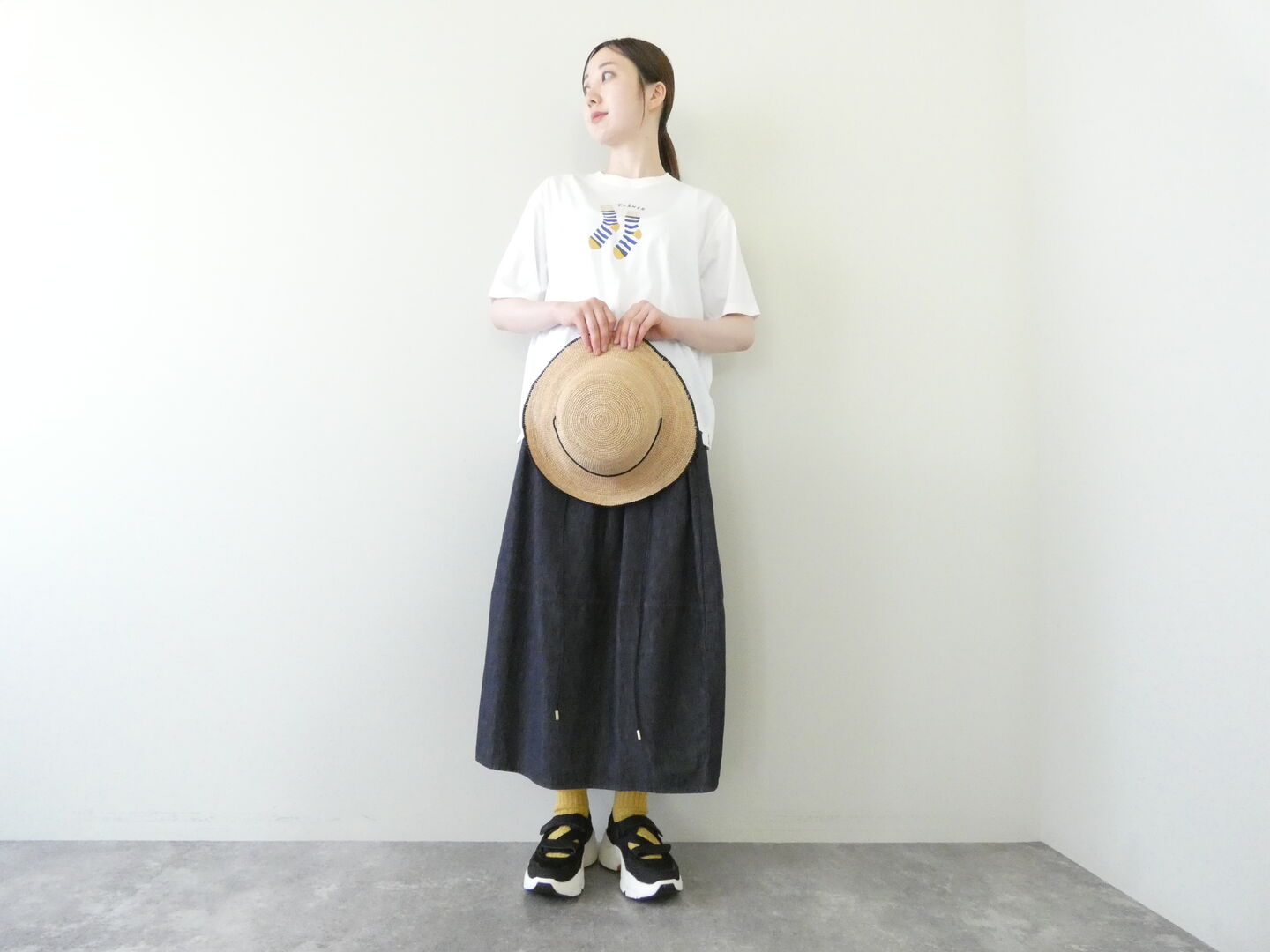 NATURAL LAUNDRY(ナチュラルランドリー) カラー天竺ソックスプリント半袖Tの商品画像2